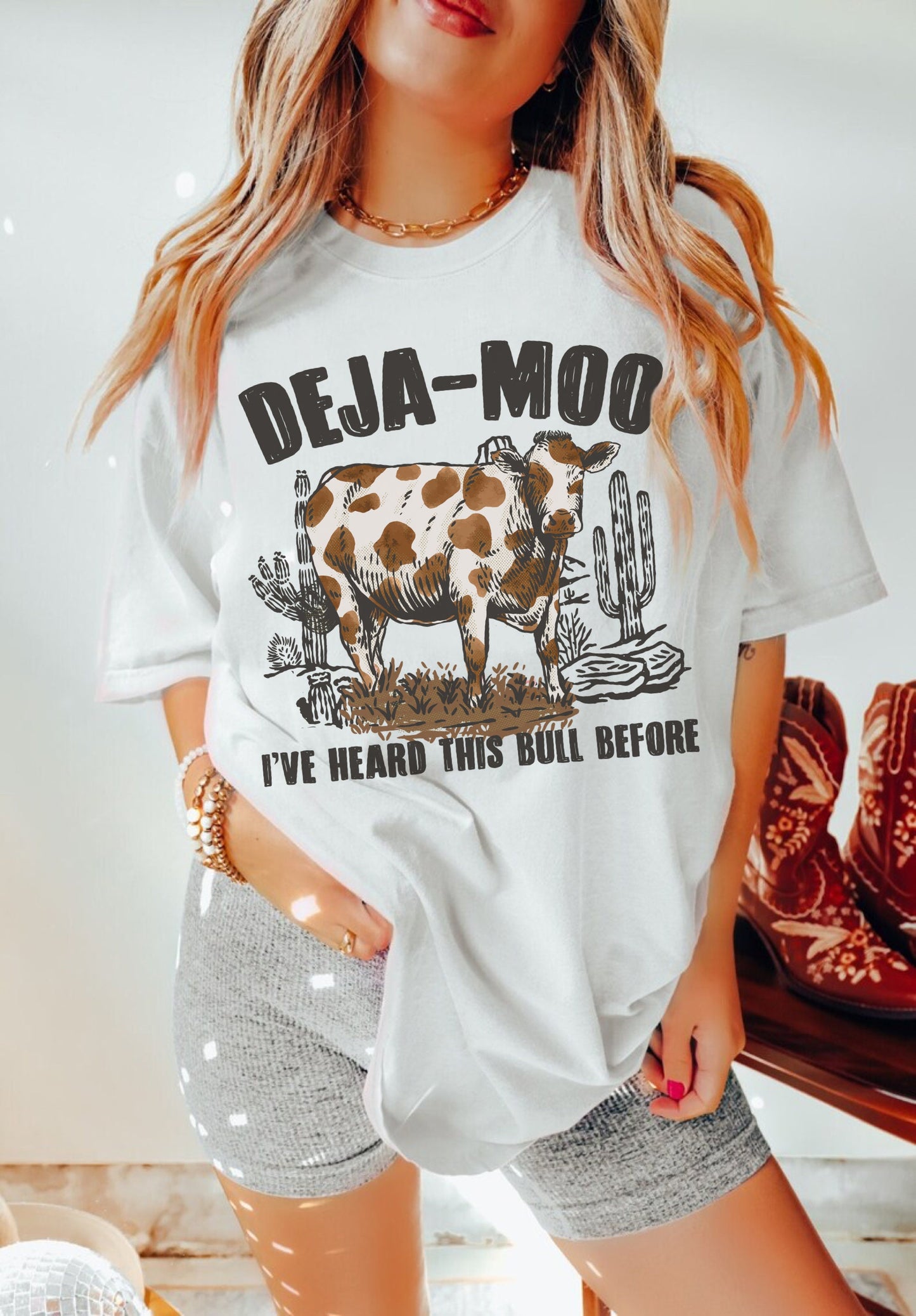 Deja Moo Shirt, Funny Cow Shirt, Western Cow Shirt, Farmer Tshirt, Retro Cowgirl Shirt, Country Graphic Tee, Rodeo Shirt, Cowboy Tshirt