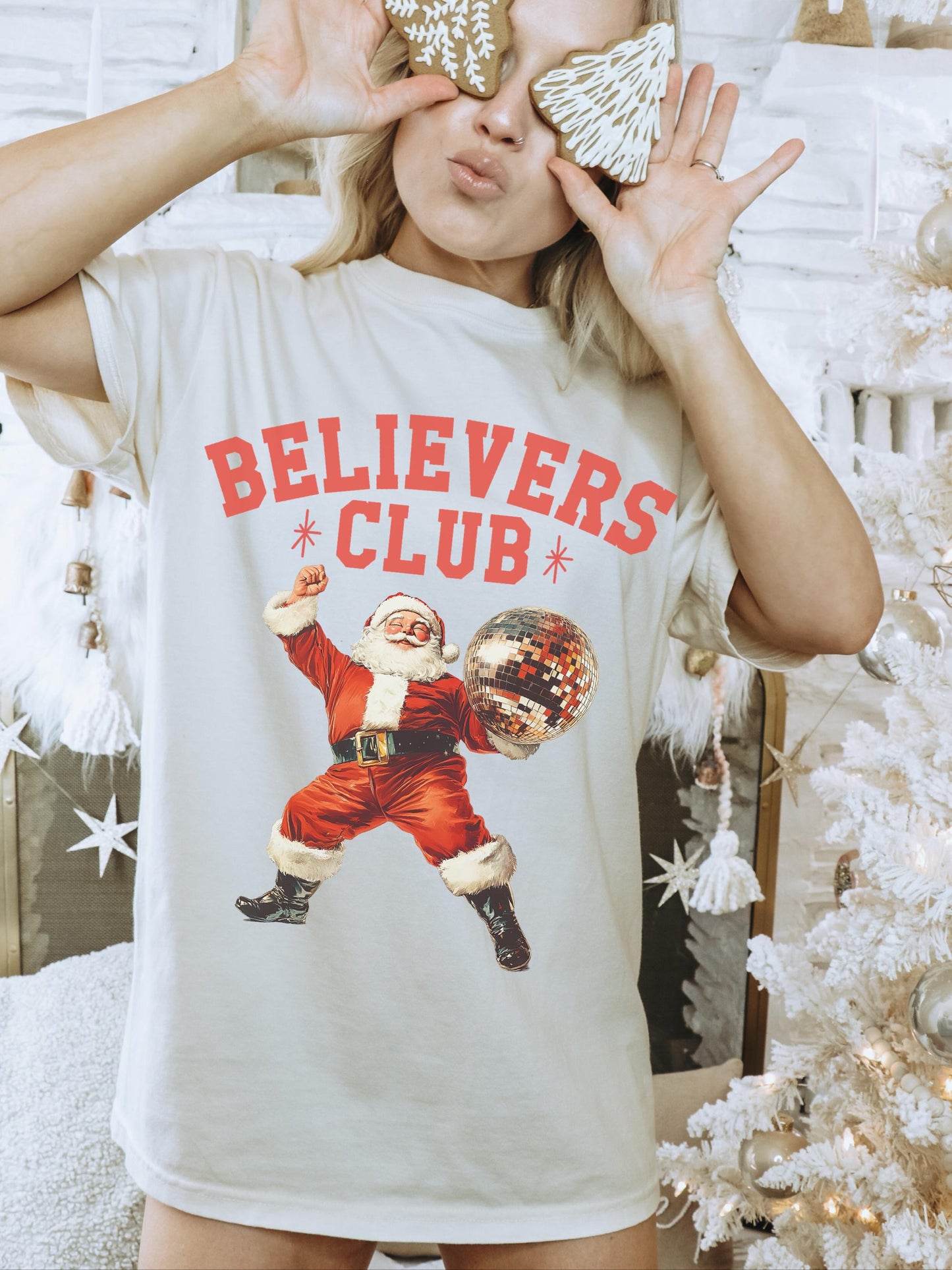 Believers Club Shirt, Retro Santa Shirt, Vintage Santa Shirt, Vintage Christmas Shirt, Cute Christmas Tshirt, Holiday Party Shirt, Santa Tee