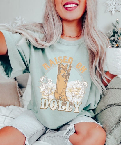 Comfort Colors Raised On Dolly Country Music Shirt, Western Shirt, Country Shirt, Cowboy Shirt, Nashville Shirt, Country Concert Shirt