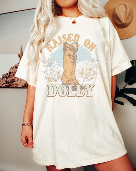 Comfort Colors Raised On Dolly Country Music Shirt, Western Shirt, Country Shirt, Cowboy Shirt, Nashville Shirt, Country Concert Shirt