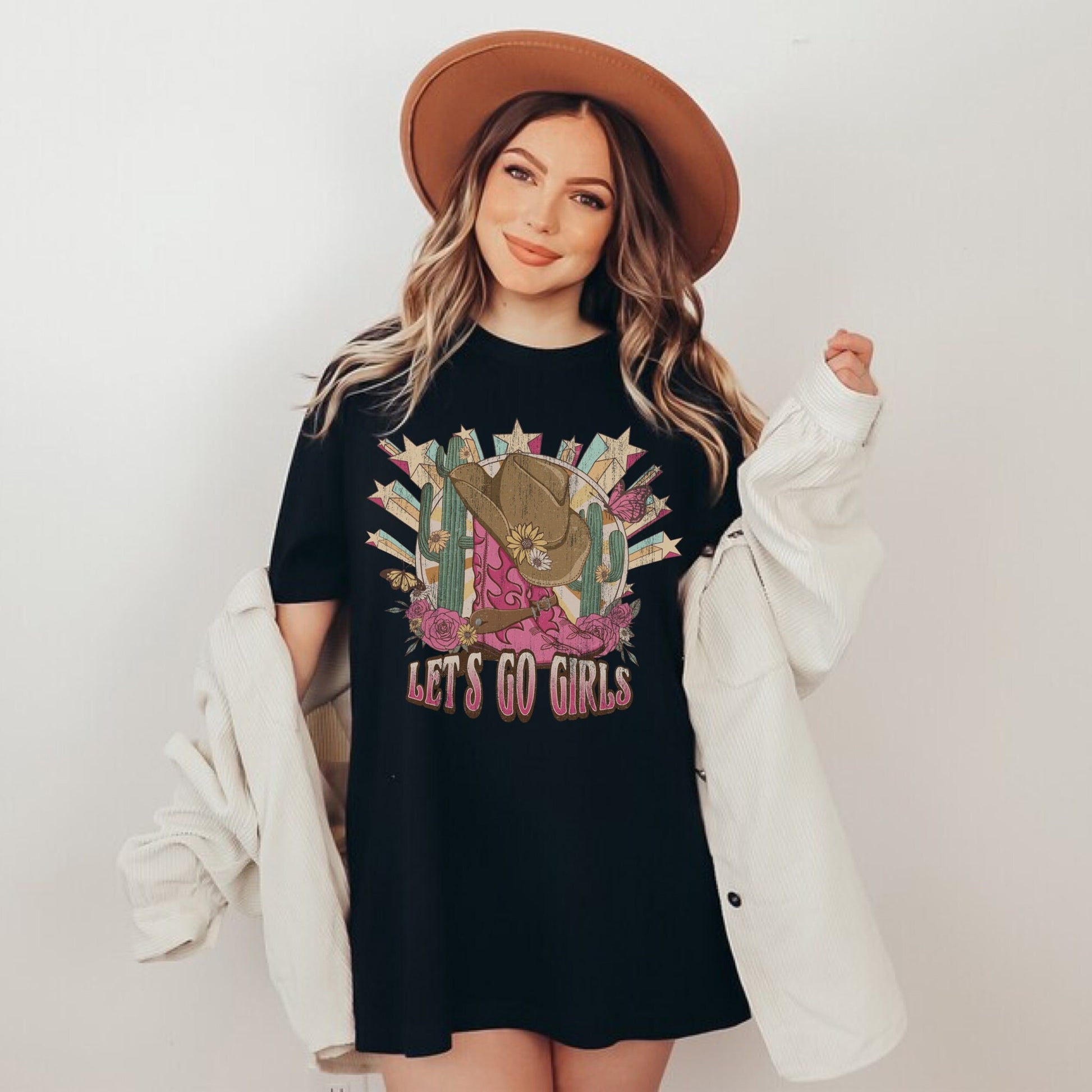 90s Country Music Concert Shirt, Lets Go Girls, Western Shirt, Nashville Shirt, Western Graphic Tee, Country Concert Outfit, Cowgirl Shirt