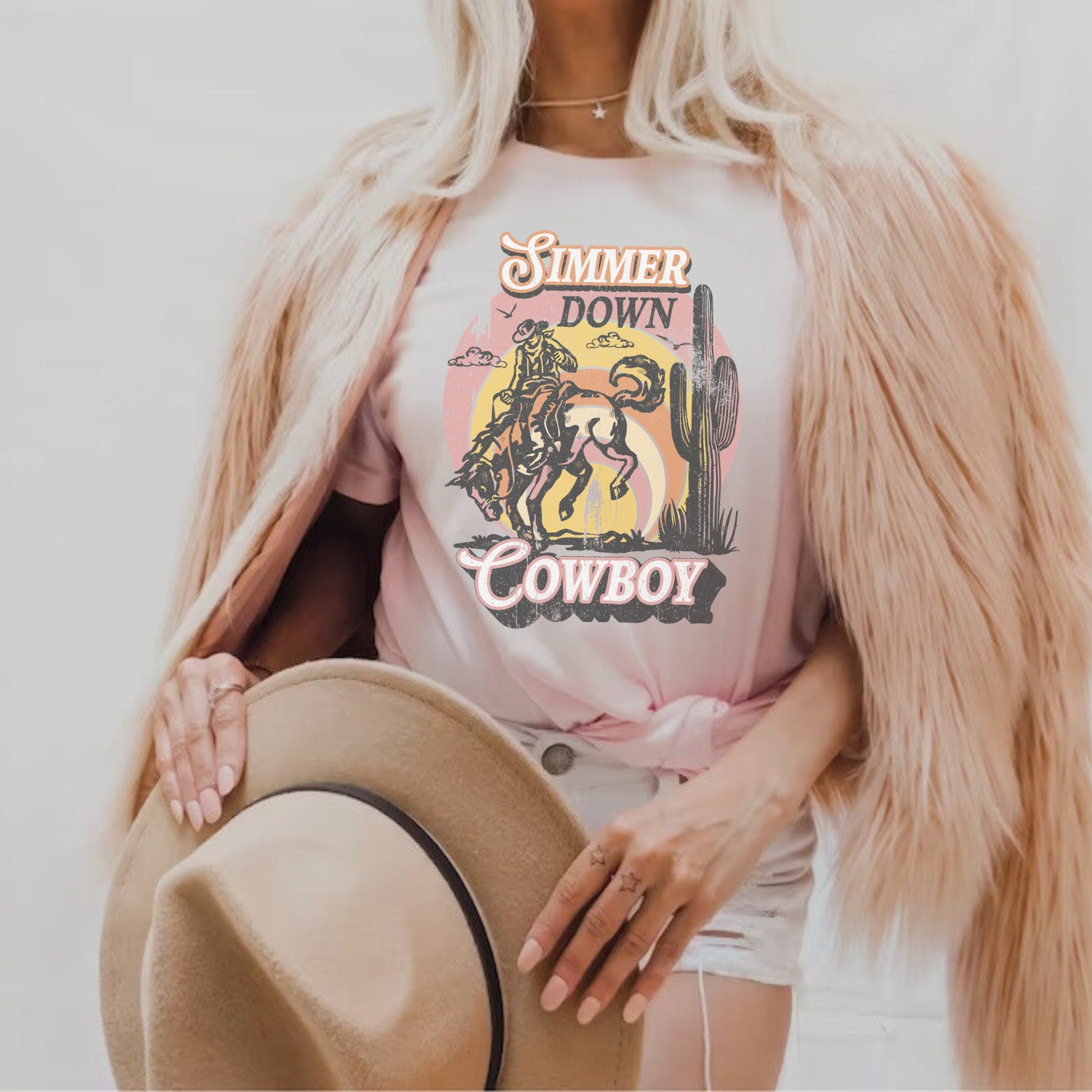 Summer Cowboy Western Shirt, Country Tees, Western Tees, Summer Country, Rodeo Tees, Cowboy Tees, Country Music Shirt, Boho Cowgirl, Desert