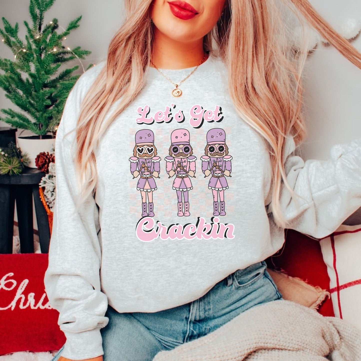 Retro Nutcracker Sweatshirt, Cute Christmas Sweater, Trendy Xmas Crewneck, Holiday Apparel, Winter Hoodie, Vintage Girly Nutcracker Pullover