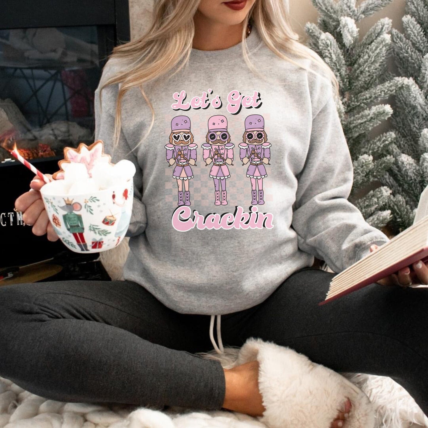 Retro Nutcracker Sweatshirt, Cute Christmas Sweater, Trendy Xmas Crewneck, Holiday Apparel, Winter Hoodie, Vintage Girly Nutcracker Pullover