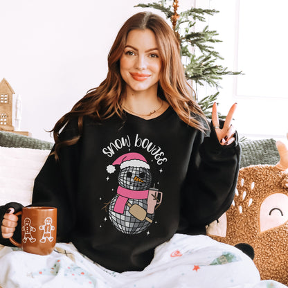 Snow Boujee Sweatshirt, Pink Christmas Sweater, Retro Santa Shirt, Winter Hoodies, Cute Xmas Shirt, Holiday Apparel, Festive Girly Crewneck