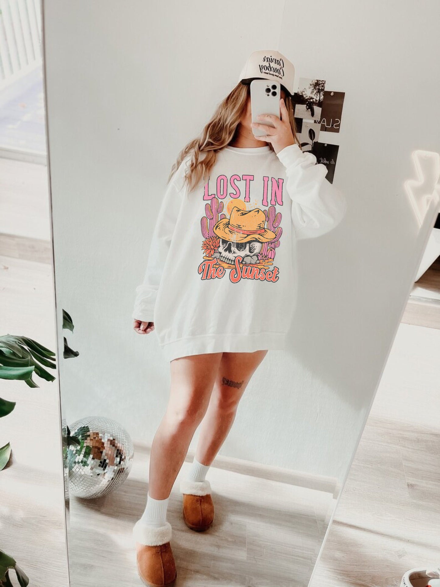 Lost In The Sunset Sweatshirt, Desert Shirt, Boho Western, Cactus Shirt, Arizona Shirt, Wild West, Western Skull Sweatshirt, Cowgirl Tee