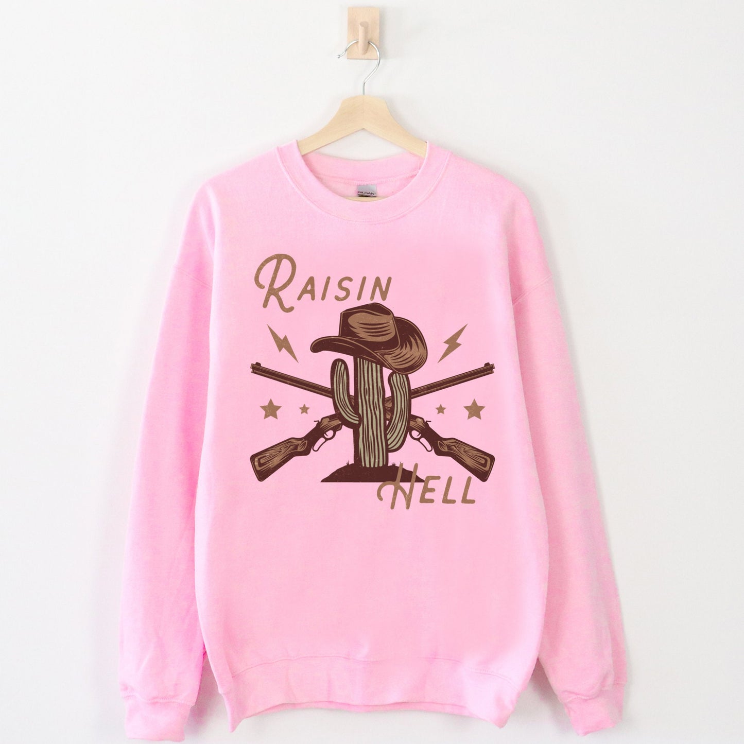 Raisin Hell Sweatshirt, Western Sweatshirt, Country Music Sweatshirt, Cowboy Sweatshirt, Cowgirl Crewneck, Western Clothes, Cactus Sweater
