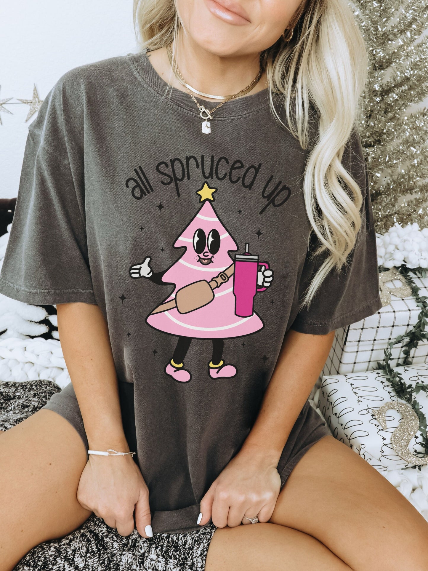 Spruced Up Shirt, Cute Christmas Tee, Christmas Tree Shirt, Retro Christmas Shirt, Holiday Tees, Festive Clothes, Holiday Apparel, Xmas Tees
