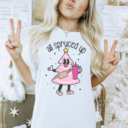 Spruced Up Shirt, Cute Christmas Tee, Christmas Tree Shirt, Retro Christmas Shirt, Holiday Tees, Festive Clothes, Holiday Apparel, Xmas Tees