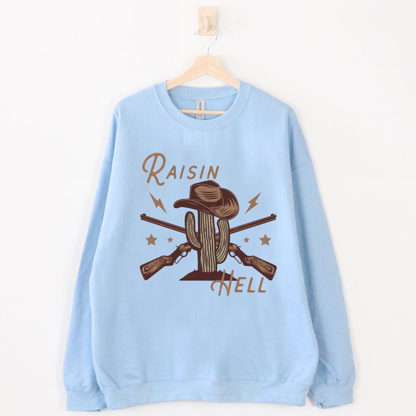 Raisin Hell Sweatshirt, Western Sweatshirt, Country Music Sweatshirt, Cowboy Sweatshirt, Cowgirl Crewneck, Western Clothes, Cactus Sweater