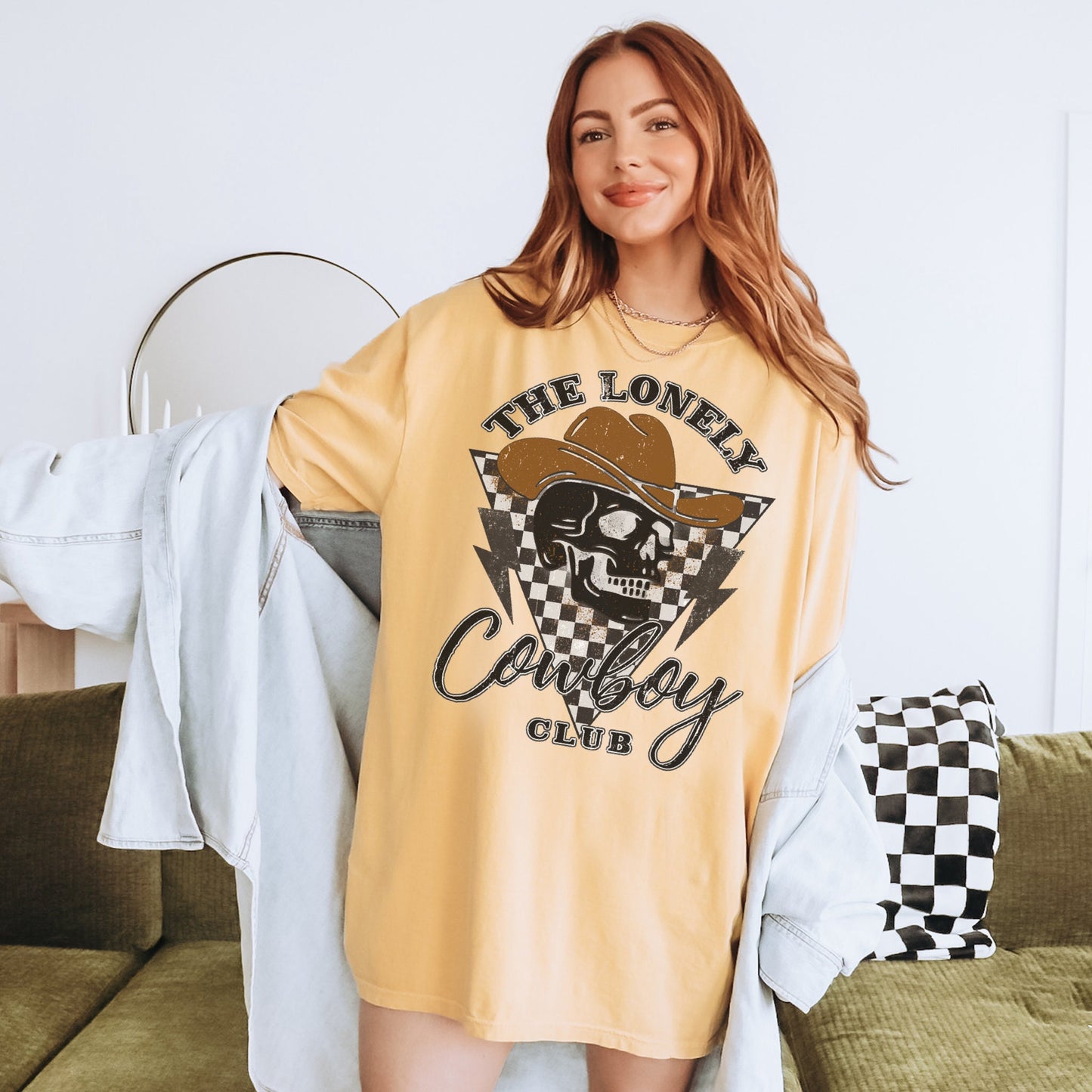 The Lonely Cowboy Club Shirt, Trendy Western Shirt, Cowboy Graphic Tee, Cowboy Skull Shirt, Country Music Shirt, Western Tees, Cute Cowgirl