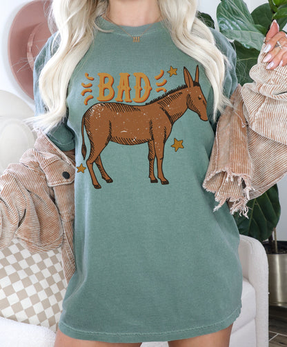 Bad Ass Donkey Shirt, Western Graphic Tee, Sarcastic Shirt, Country Girl Shirt, Cowboy Tshirt, Funny Farm Shirt, Cowgirl Tee, Trendy Tshirts