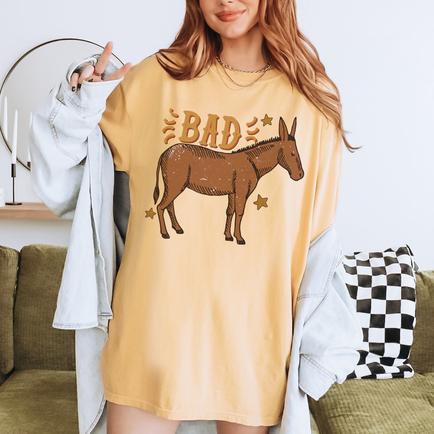 Bad Ass Donkey Shirt, Western Graphic Tee, Sarcastic Shirt, Country Girl Shirt, Cowboy Tshirt, Funny Farm Shirt, Cowgirl Tee, Trendy Tshirts
