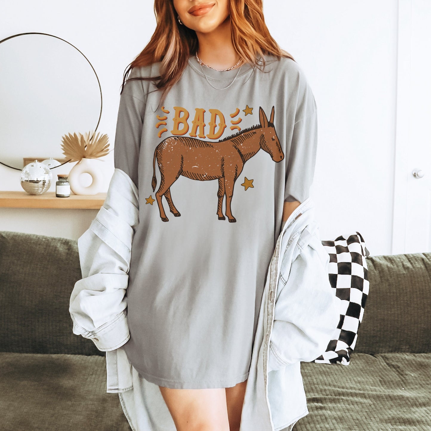 Bad Ass Donkey Shirt, Western Graphic Tee, Sarcastic Shirt, Country Girl Shirt, Cowboy Tshirt, Funny Farm Shirt, Cowgirl Tee, Trendy Tshirts
