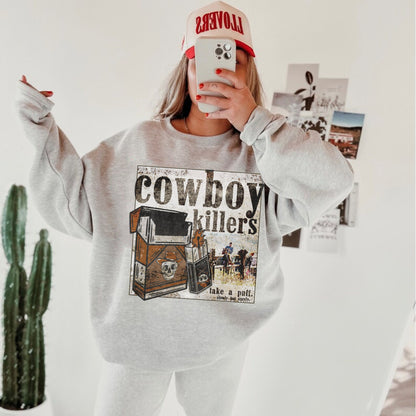 Cowboy Killers Shirt, Western Graphic Sweatshirt, Cowboy Sweatshirt, Cowgirl Sweatshirt, Trendy Hoodies, Country Sweatshirt, Trendy Crewneck