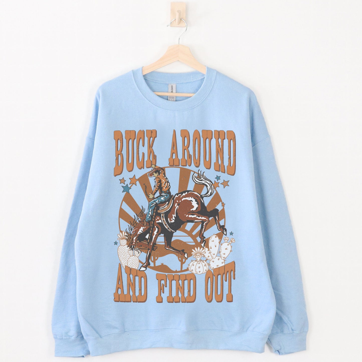 Buck Around And Find Out, Rodeo Sweatshirt, Funny Cowboy Shirt, Cowgirl Hoodies, Western Graphic Sweatshirt, Country Crewneck, Cowboy Hoodie