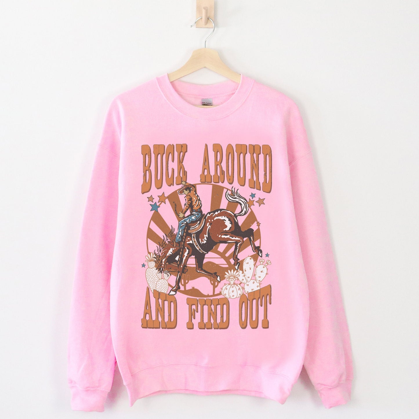 Buck Around And Find Out, Rodeo Sweatshirt, Funny Cowboy Shirt, Cowgirl Hoodies, Western Graphic Sweatshirt, Country Crewneck, Cowboy Hoodie