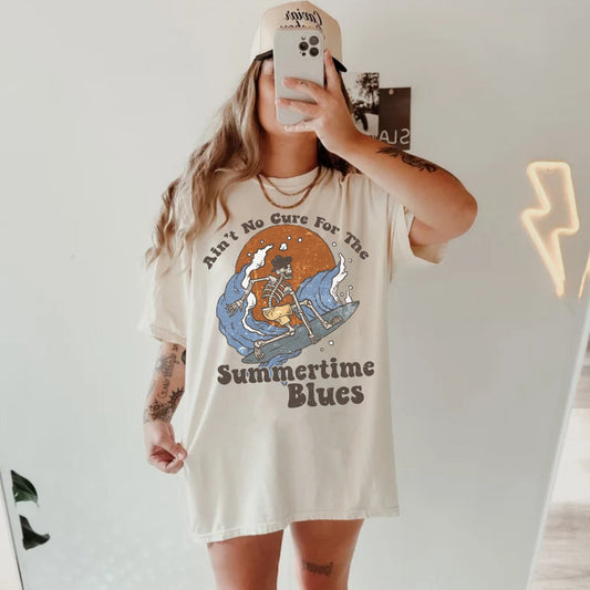 Summertime Blues Shirt, Cowboy Graphic Tee, Cowboy Surfer, Trendy Western Shirt, 90s Country Music Shirt, Oversized Graphic Tee, Rodeo Girl