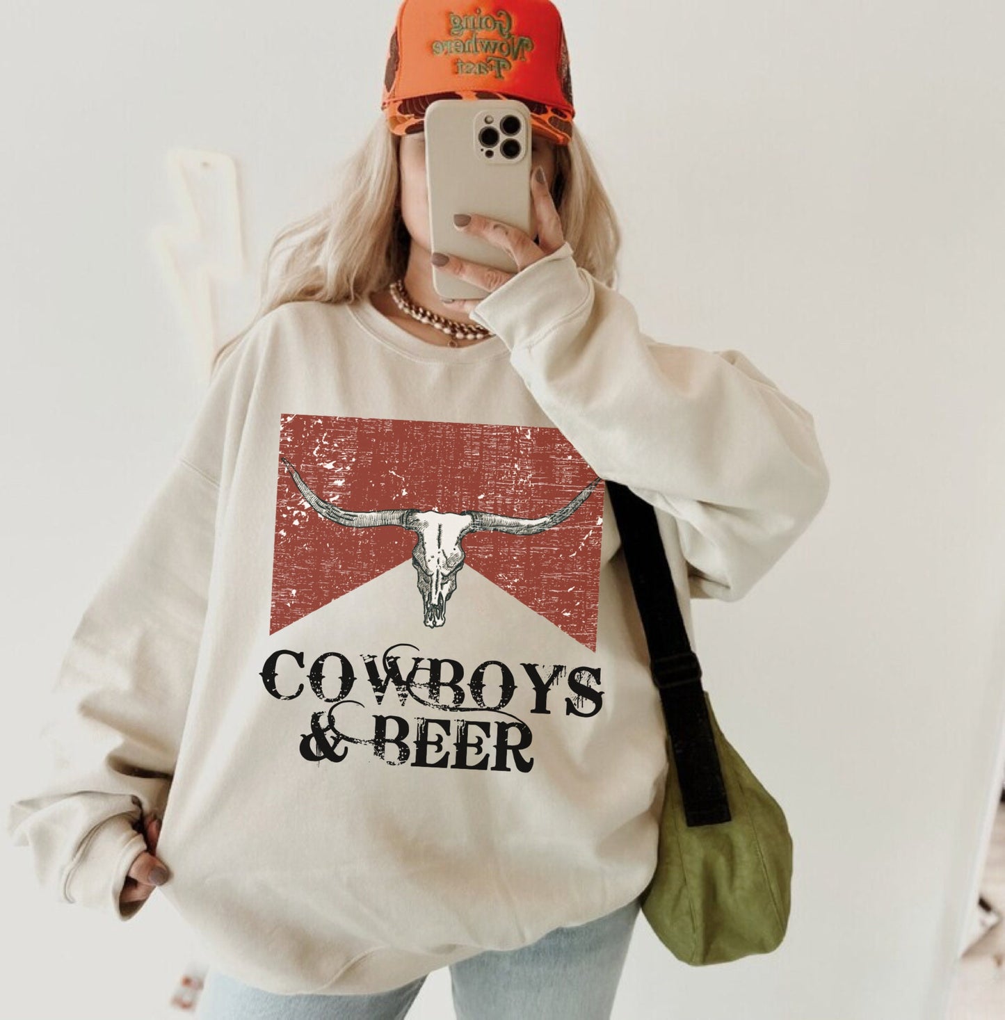 Cowboys And Beer Sweatshirt, Western Graphic Sweatshirt, Country Crewneck, Cowboy Sweatshirt, Cowgirl Hoodies, Country Sweatshirt, Wild West