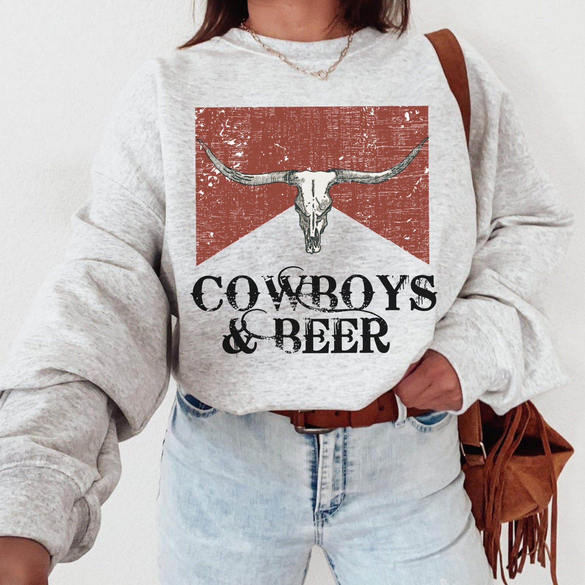 Cowboys And Beer Sweatshirt, Western Graphic Sweatshirt, Country Crewneck, Cowboy Sweatshirt, Cowgirl Hoodies, Country Sweatshirt, Wild West