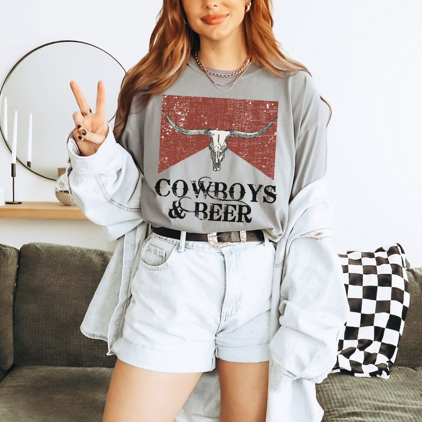 Cowboys And Beer Shirt, Cowboy Graphic Tee, Cowgirl Tee, Country Tshirt, Cute Western Shirt, Boho Western Shirt, Rodeo Shirt, Country Girl