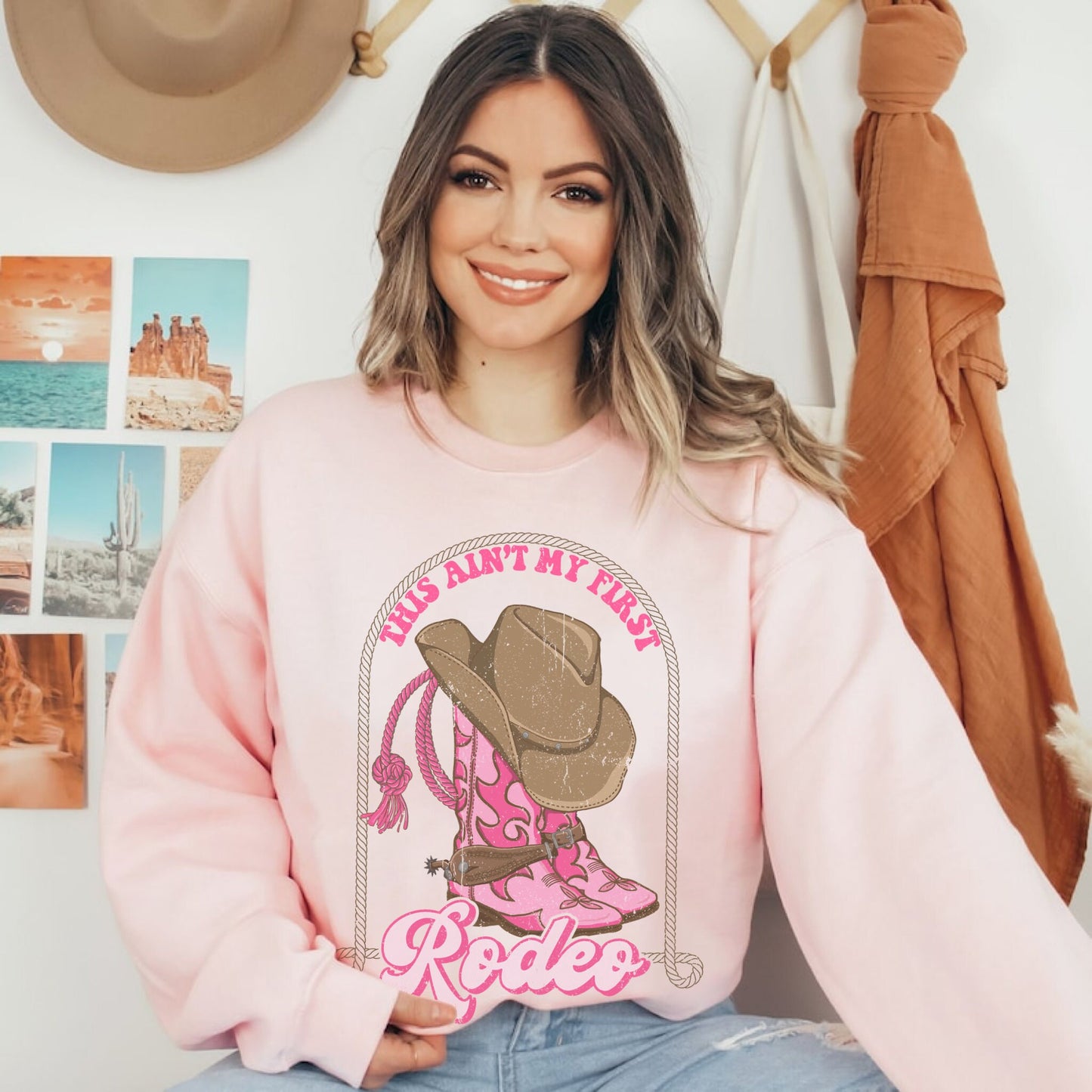 This Aint My First Rodeo Sweatshirt, Rodeo Sweatshirt, Cowgirl Rodeo Shirt, Cowgirl Hoodies, Country Crewneck, Western Sweatshirt, Rodeo Tee