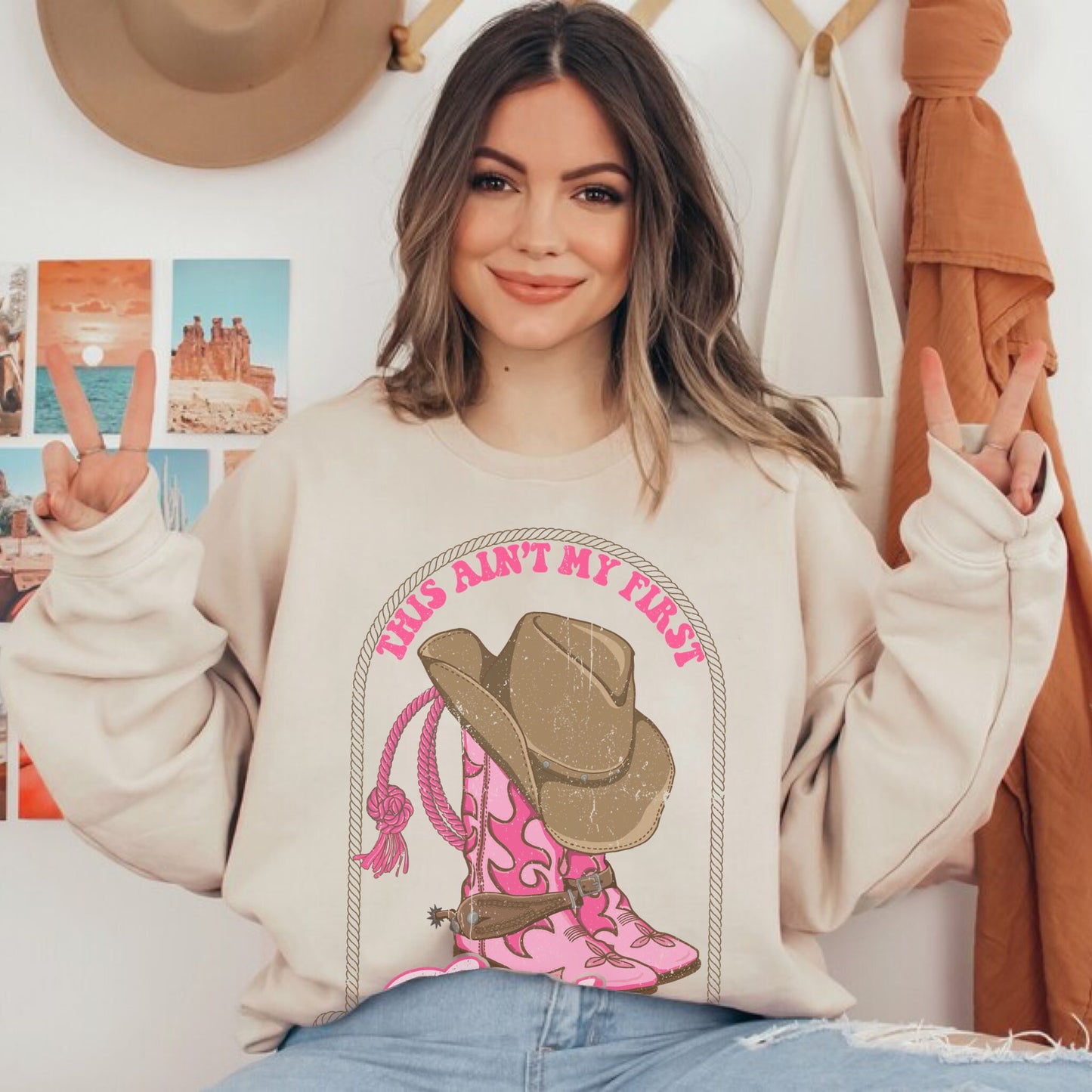 This Aint My First Rodeo Sweatshirt, Rodeo Sweatshirt, Cowgirl Rodeo Shirt, Cowgirl Hoodies, Country Crewneck, Western Sweatshirt, Rodeo Tee