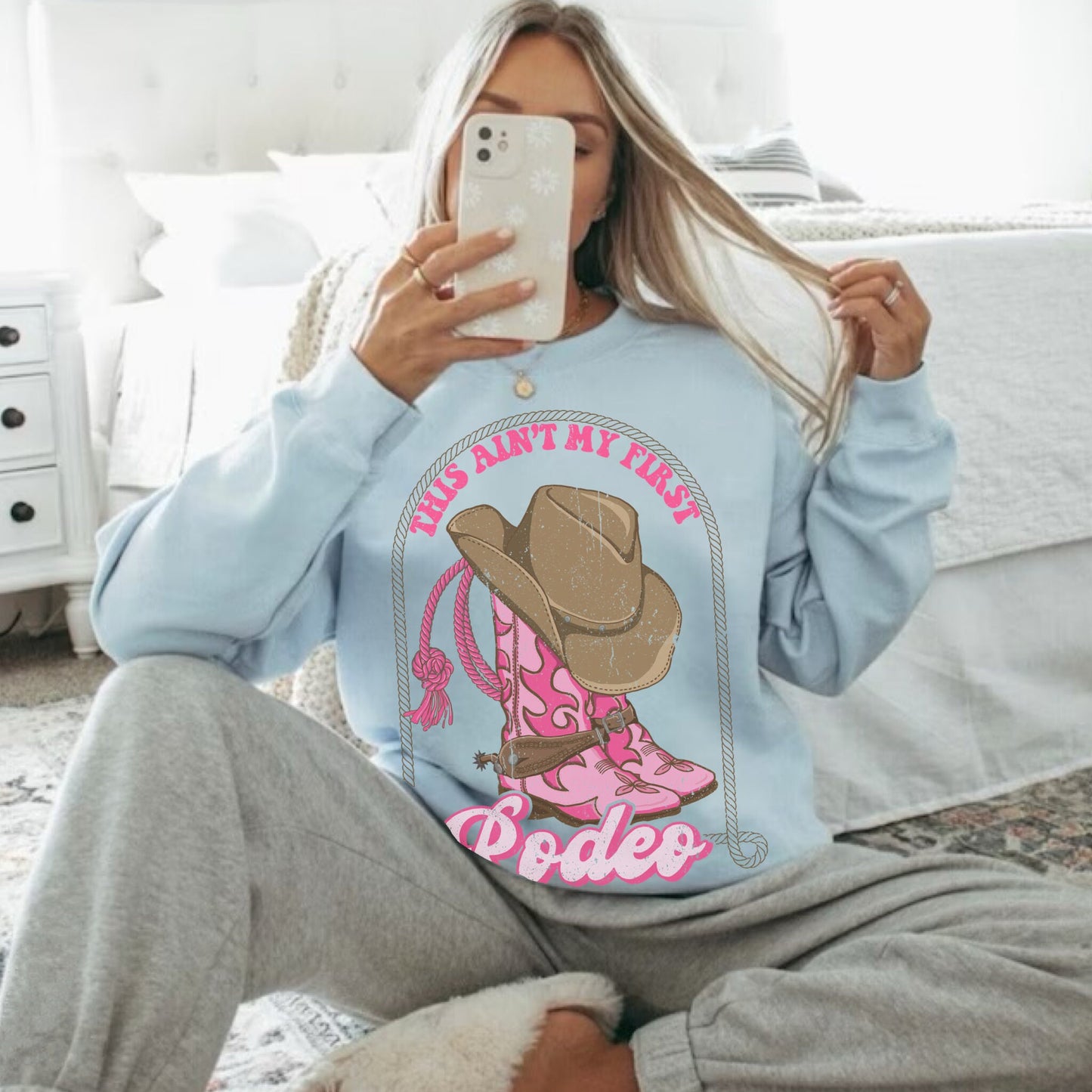 This Aint My First Rodeo Sweatshirt, Rodeo Sweatshirt, Cowgirl Rodeo Shirt, Cowgirl Hoodies, Country Crewneck, Western Sweatshirt, Rodeo Tee