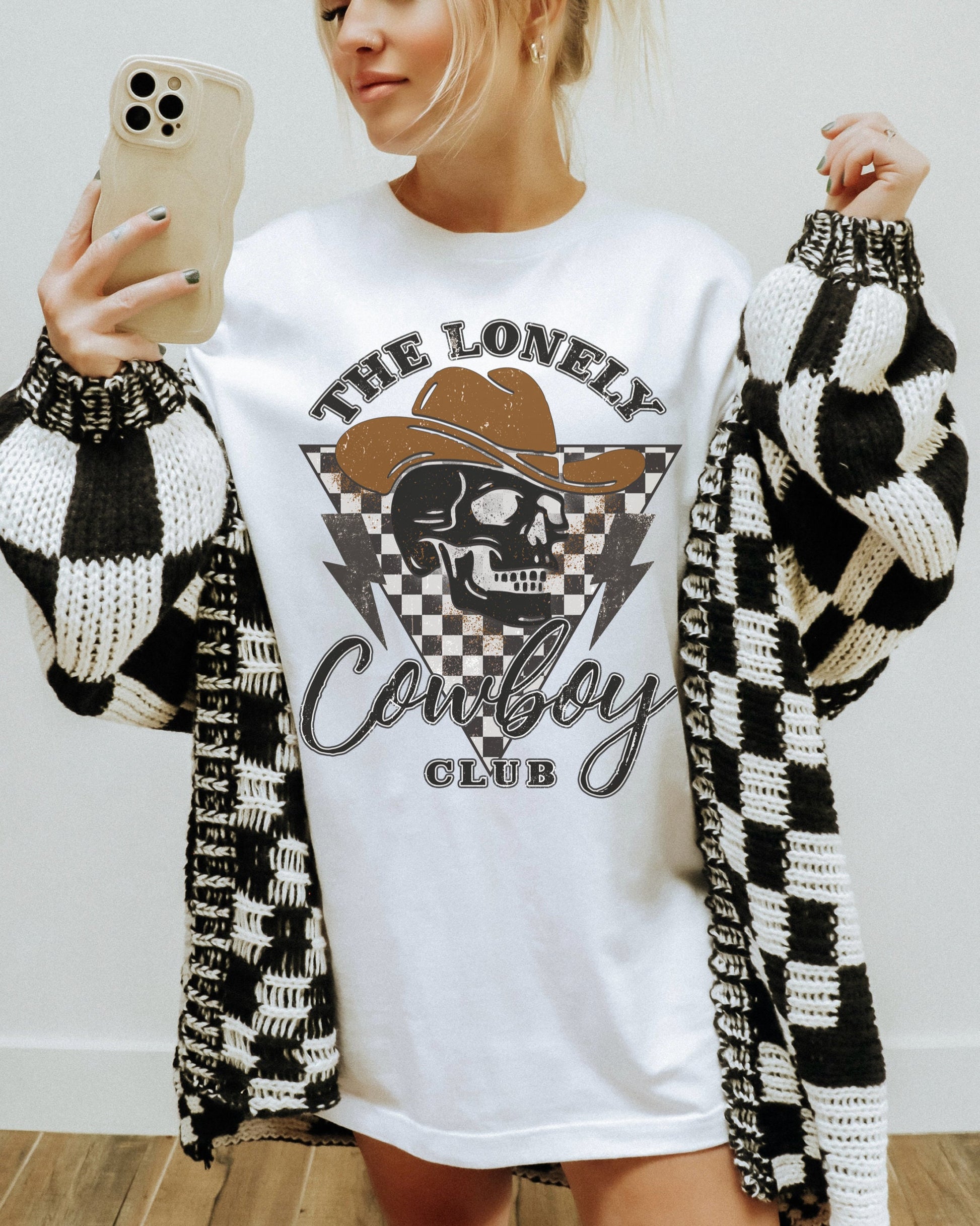 The Lonely Cowboy Club Shirt, Trendy Western Shirt, Cowboy Graphic Tee, Cowboy Skull Shirt, Country Music Shirt, Western Tees, Cute Cowgirl