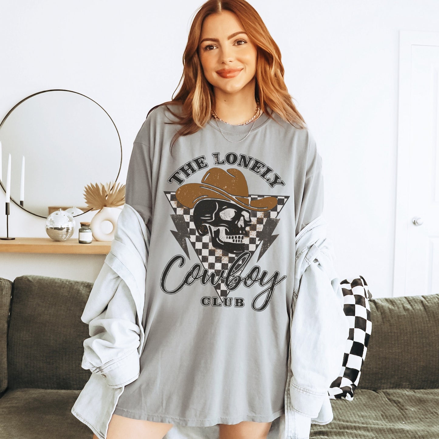 The Lonely Cowboy Club Shirt, Trendy Western Shirt, Cowboy Graphic Tee, Cowboy Skull Shirt, Country Music Shirt, Western Tees, Cute Cowgirl