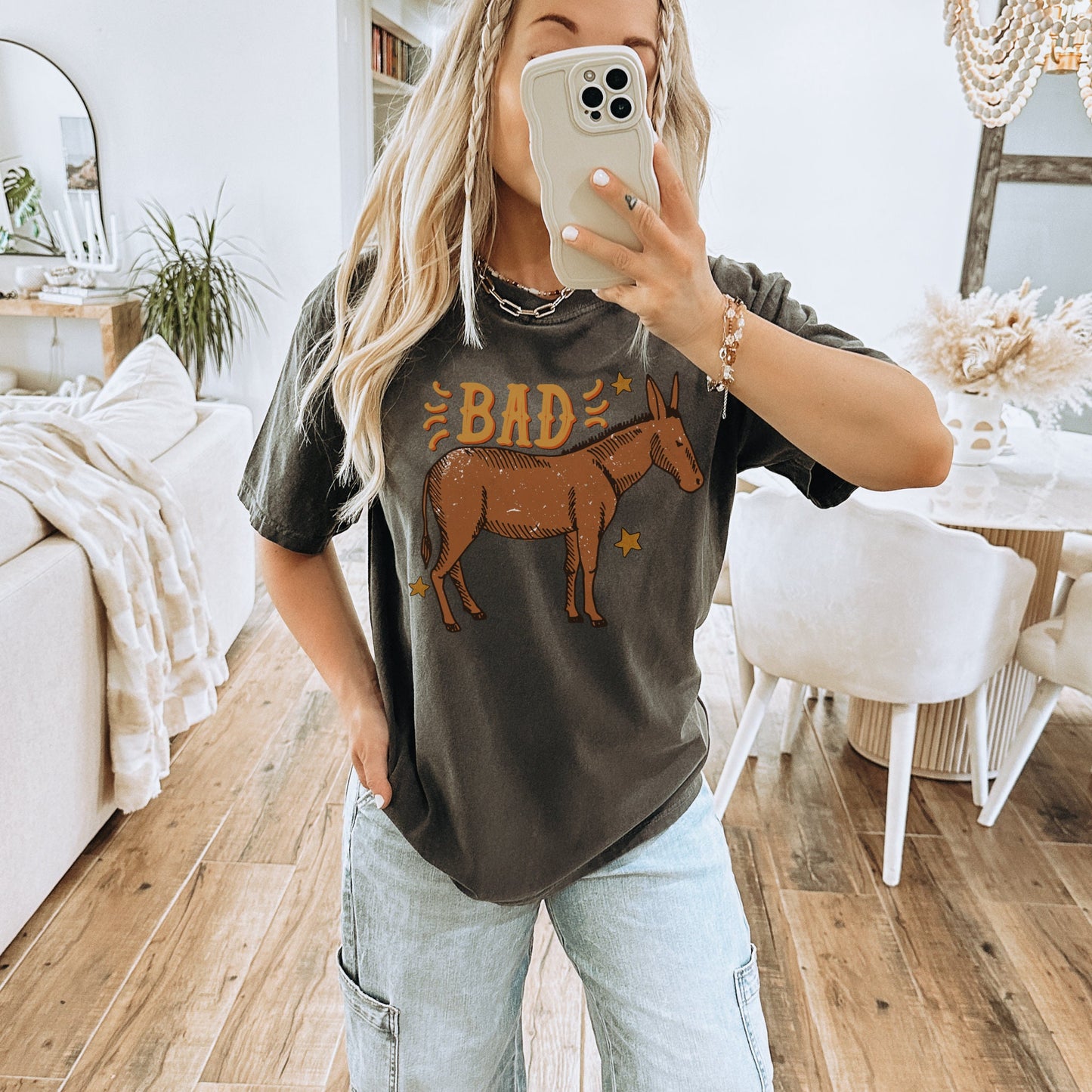 Bad Ass Donkey Shirt, Western Graphic Tee, Sarcastic Shirt, Country Girl Shirt, Cowboy Tshirt, Funny Farm Shirt, Cowgirl Tee, Trendy Tshirts