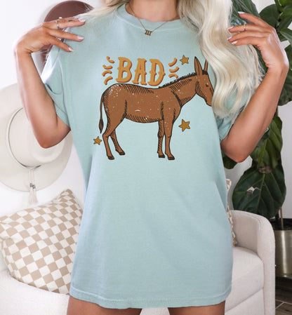 Bad Ass Donkey Shirt, Western Graphic Tee, Sarcastic Shirt, Country Girl Shirt, Cowboy Tshirt, Funny Farm Shirt, Cowgirl Tee, Trendy Tshirts