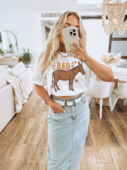 Bad Ass Donkey Shirt, Western Graphic Tee, Sarcastic Shirt, Country Girl Shirt, Cowboy Tshirt, Funny Farm Shirt, Cowgirl Tee, Trendy Tshirts