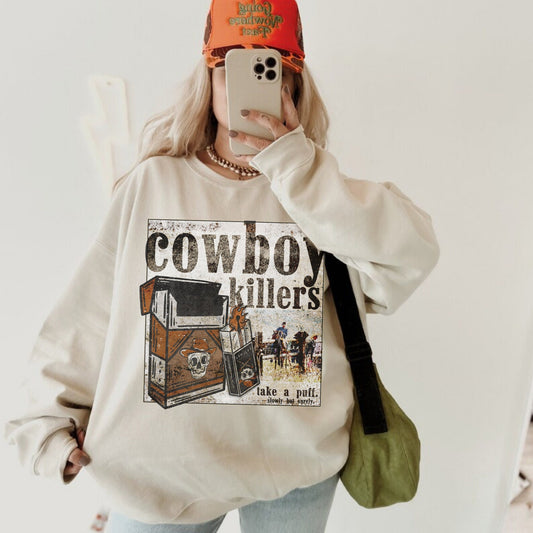 Cowboy Killers Shirt, Western Graphic Sweatshirt, Cowboy Sweatshirt, Cowgirl Sweatshirt, Trendy Hoodies, Country Sweatshirt, Trendy Crewneck