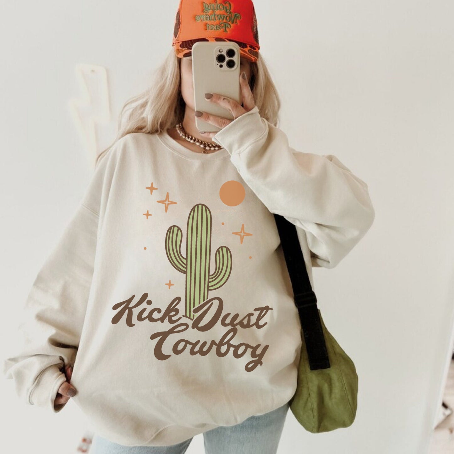 Kick Dust Cowboy Shirt, Cowboy Sweatshirt, Cowgirl Hoodie, Rodeo Sweatshirt, Western Graphic Shirt, Oversized Country Shirt, Cowboy Hoodie