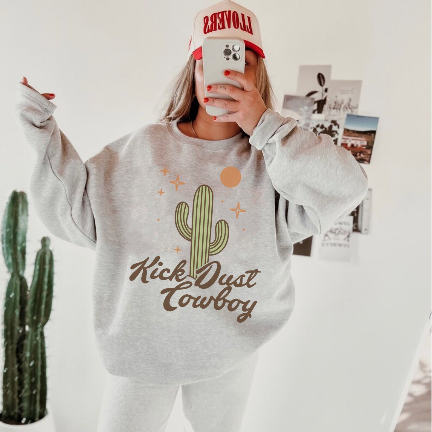 Kick Dust Cowboy Shirt, Cowboy Sweatshirt, Cowgirl Hoodie, Rodeo Sweatshirt, Western Graphic Shirt, Oversized Country Shirt, Cowboy Hoodie