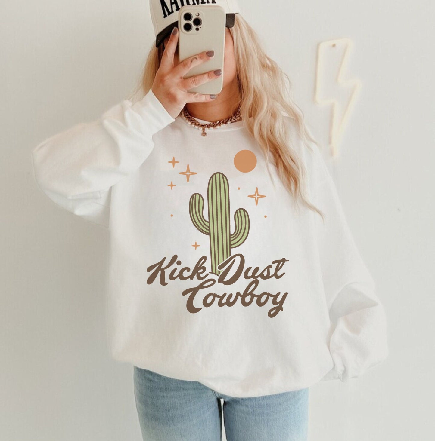 Kick Dust Cowboy Shirt, Cowboy Sweatshirt, Cowgirl Hoodie, Rodeo Sweatshirt, Western Graphic Shirt, Oversized Country Shirt, Cowboy Hoodie