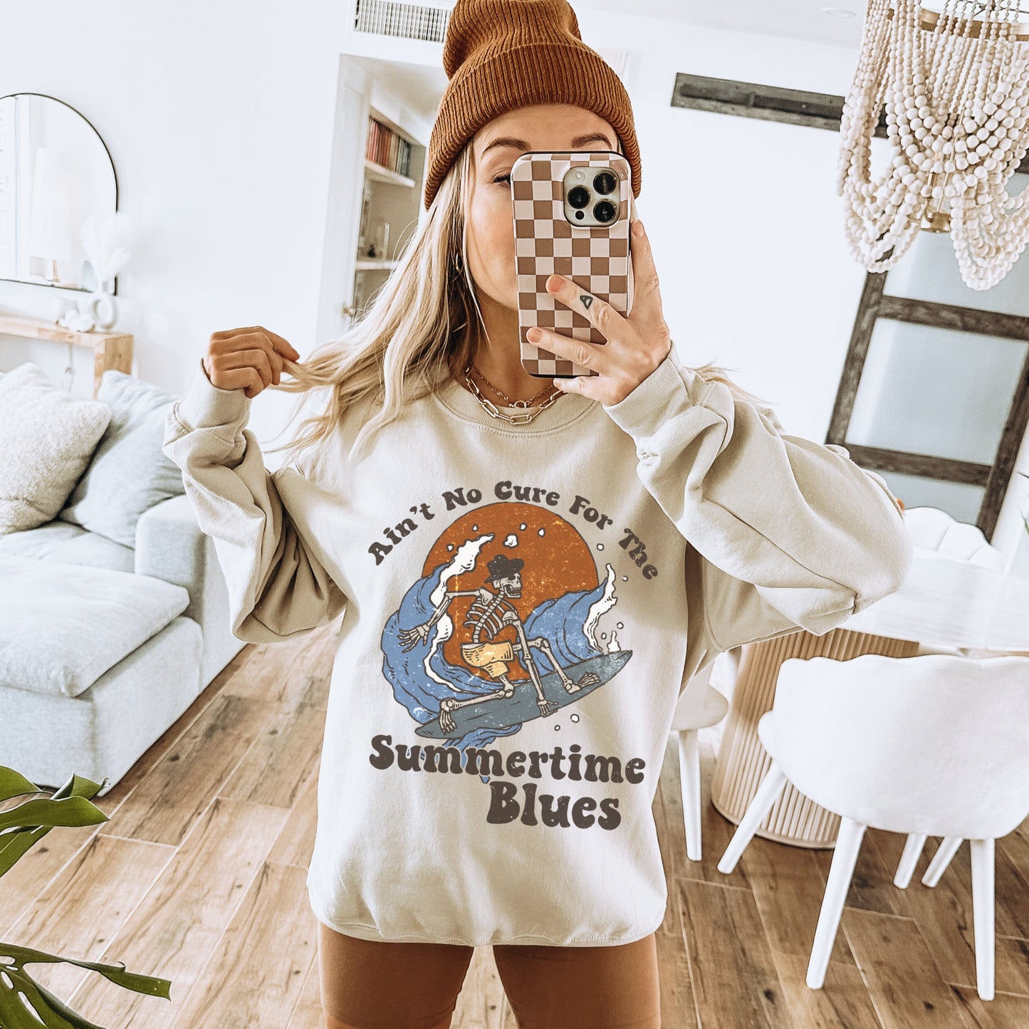 Summertime Blues Sweatshirt, Cowboy Surfer, Cowboy Summer, Cowgirl Crewneck, Western Tees, Country Girl Shirt, Trendy Western Shirt, Beachy