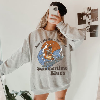 Summertime Blues Sweatshirt, Cowboy Surfer, Cowboy Summer, Cowgirl Crewneck, Western Tees, Country Girl Shirt, Trendy Western Shirt, Beachy