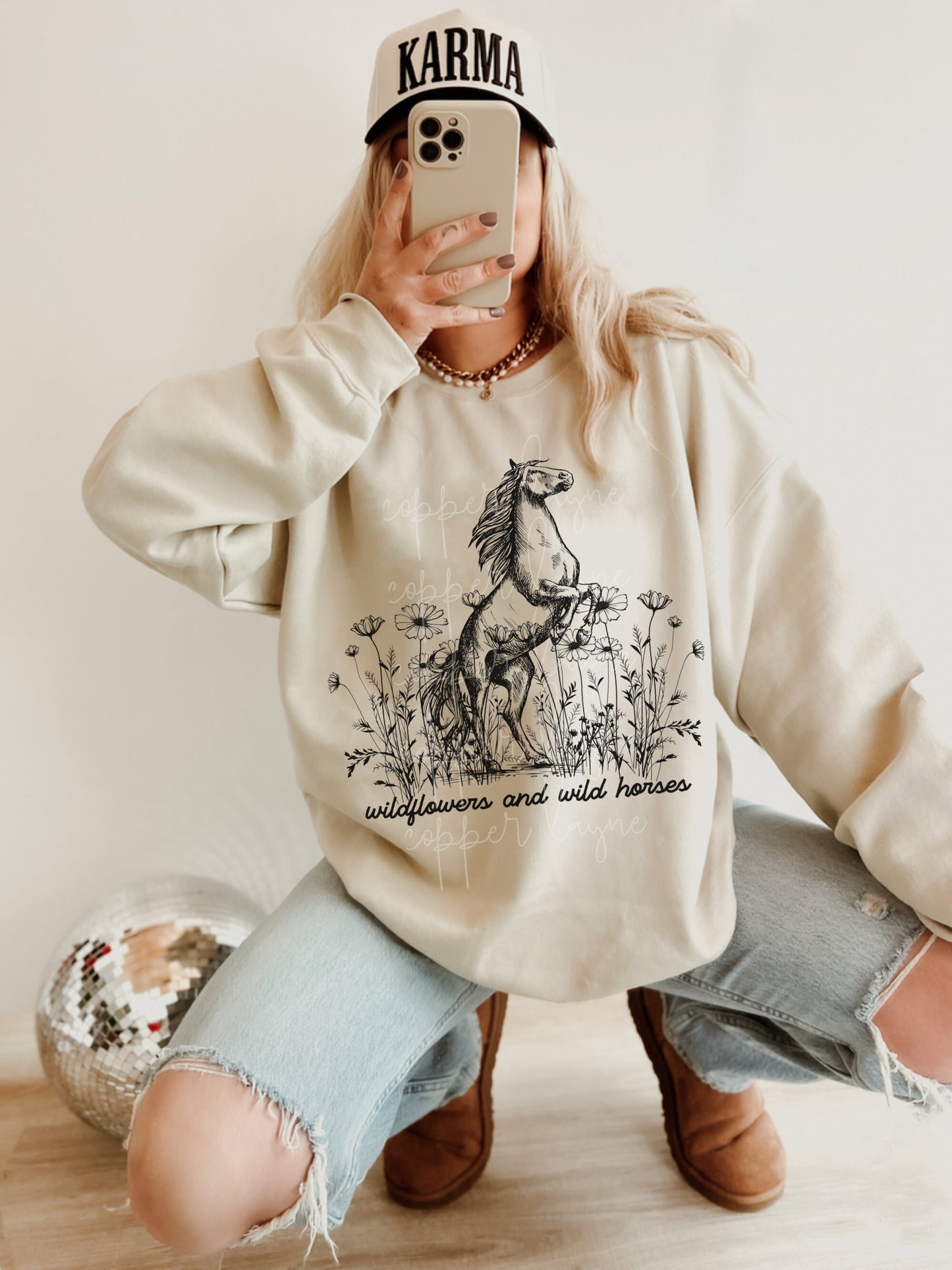Wildflowers And Wild Horses Sweatshirt, Country Music Shirt, Country Music Hoodie, Western Crewneck, Cowgirl Sweatshirt, Nashville Shirt
