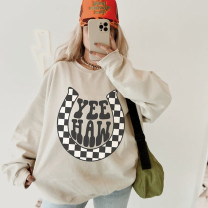 Yeehaw Sweatshirt, Retro Western Shirt, Vintage Western Sweatshirt, Cowgirl Crewneck, Country Hoodie, Cowboy Sweatshirt, Trendy Sweater