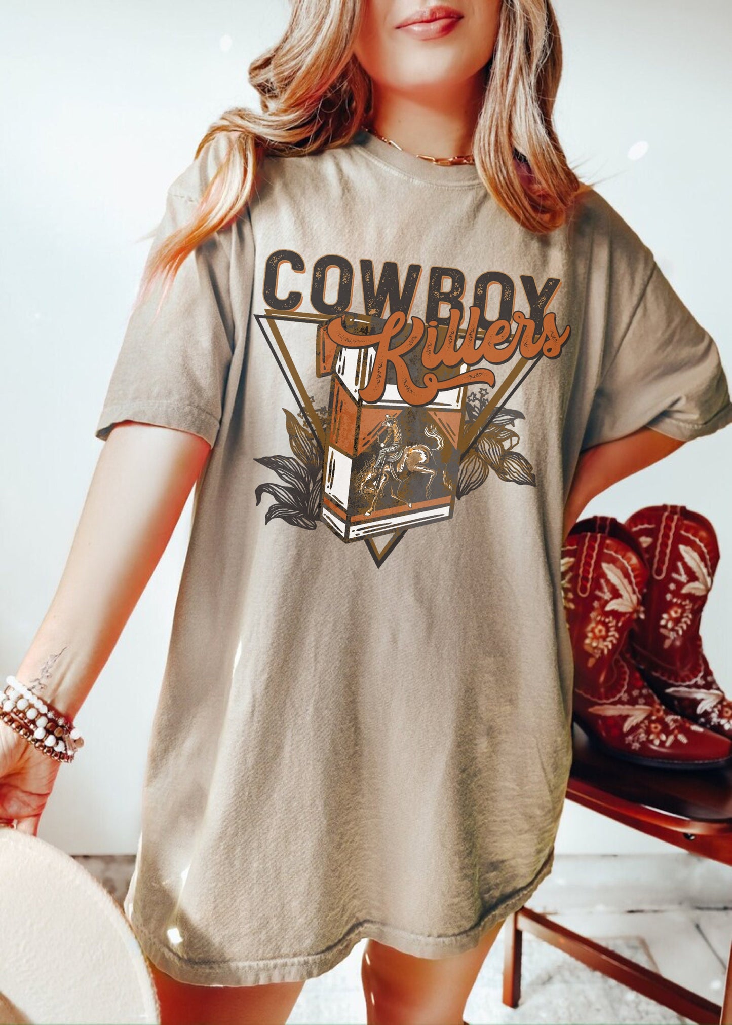 Cowboy Killers Shirt, Western Graphic Tee, Cowgirl Tee, Oversized Graphic Tee, Rodeo Shirt, Country Music Shirt, Vintage Cowboy Shirt