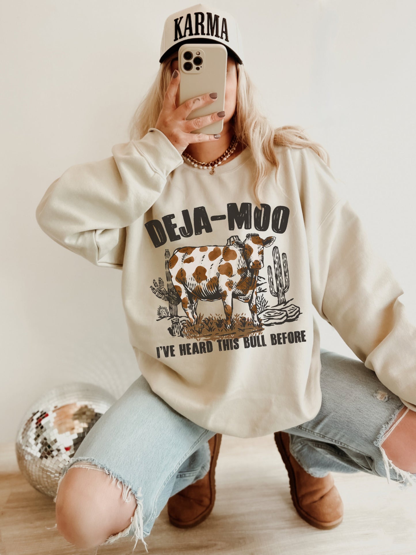 Deja Moo Shirt, Funny Cow Shirt, Western Sweatshirt, Western Cow Shirt, Cow Hoodie, Cowboy Sweatshirt, Country Crewneck, Farm Sweatshirt