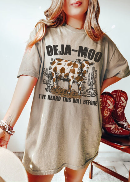 Deja Moo Shirt, Funny Cow Shirt, Western Cow Shirt, Farmer Tshirt, Retro Cowgirl Shirt, Country Graphic Tee, Rodeo Shirt, Cowboy Tshirt