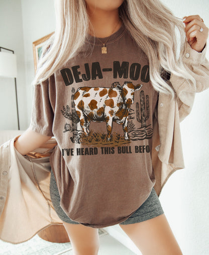Deja Moo Shirt, Funny Cow Shirt, Western Cow Shirt, Farmer Tshirt, Retro Cowgirl Shirt, Country Graphic Tee, Rodeo Shirt, Cowboy Tshirt