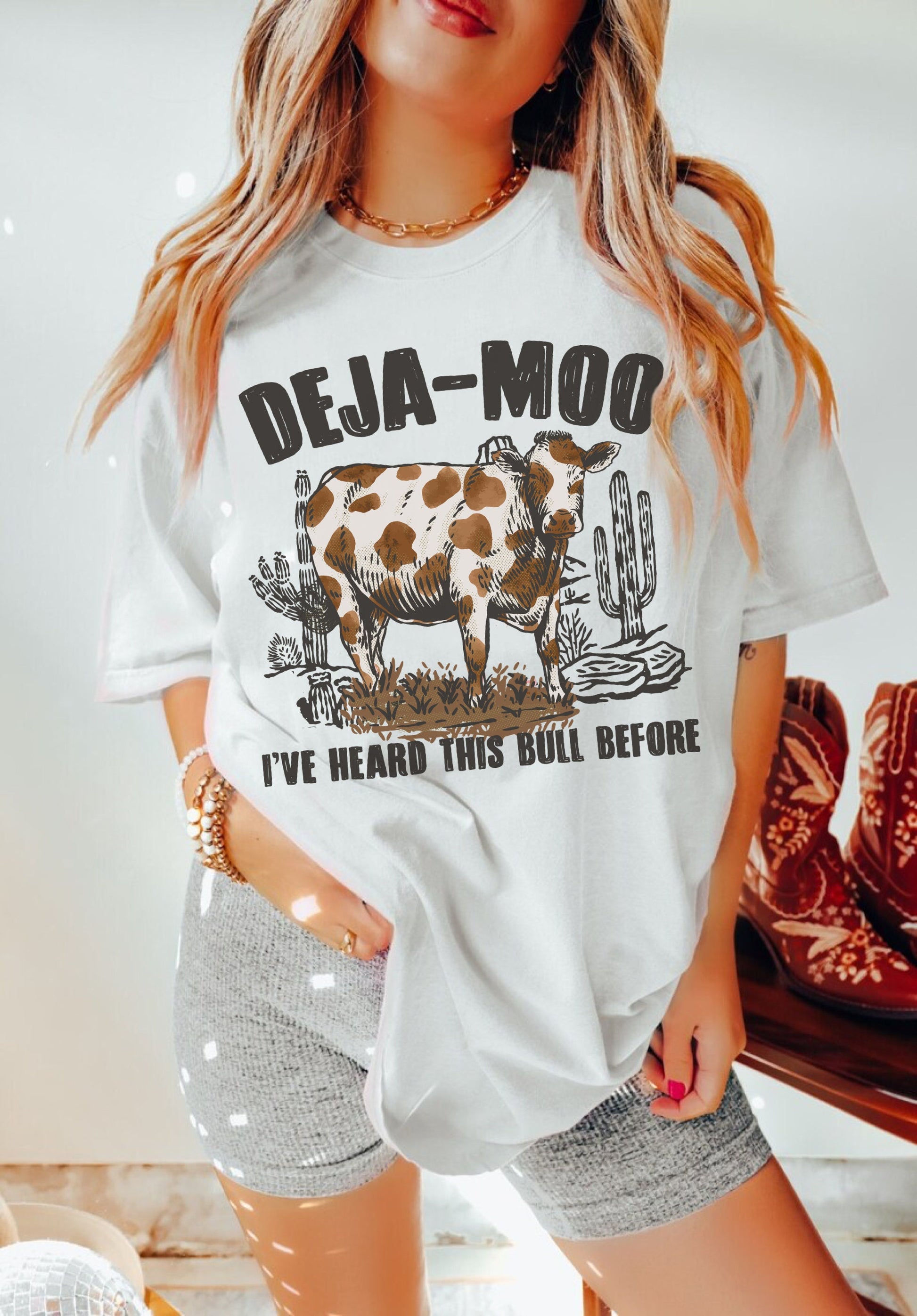 Deja Moo Shirt, Funny Cow Shirt, Western Cow Shirt, Farmer Tshirt, Retro Cowgirl Shirt, Country Graphic Tee, Rodeo Shirt, Cowboy Tshirt