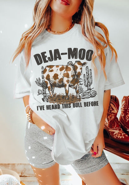 Deja Moo Shirt, Funny Cow Shirt, Western Cow Shirt, Farmer Tshirt, Retro Cowgirl Shirt, Country Graphic Tee, Rodeo Shirt, Cowboy Tshirt