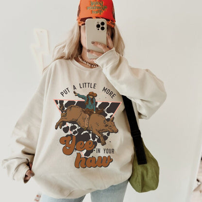 Yeehaw Sweatshirt, Yee Haw Shirt, Western Sweatshirt, Cowgirl Hoodies, Retro Cowboy Shirt, Country Crewneck, Rodeo Sweatshirt, Howdy Shirt