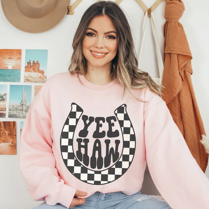 Yeehaw Sweatshirt, Retro Western Shirt, Vintage Western Sweatshirt, Cowgirl Crewneck, Country Hoodie, Cowboy Sweatshirt, Trendy Sweater