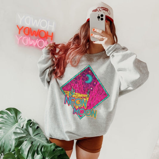 Neon Moon Sweatshirt, Country Music Shirt, Western Crewneck, Country Girl Shirt, Rodeo Sweatshirt, Western Boho Shirts, Cute Western Shirts